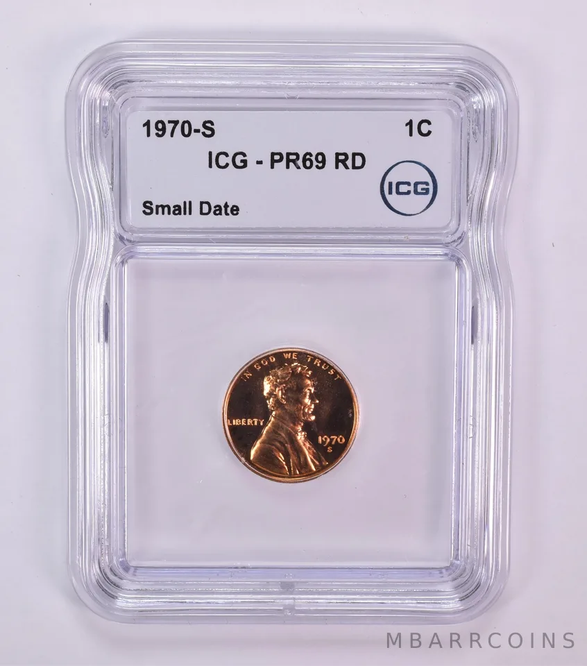 1970-S Lincoln Memorial Cent Small Date PR69 RD ICG