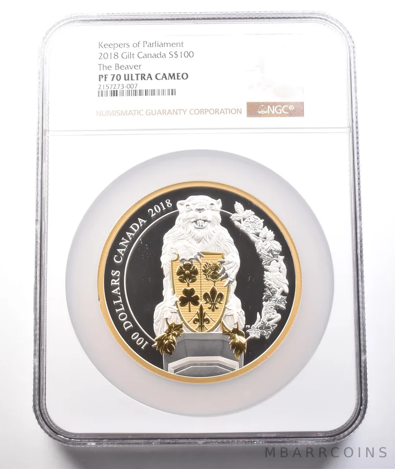 2018 Canada 100 Dollars Silver Keepers Of Parliament Beaver PF70 UCAM NGC a3783