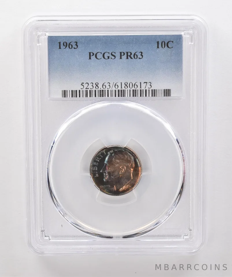 1963 Roosevelt Dime PR63 PCGS Beautiful Tone *1872