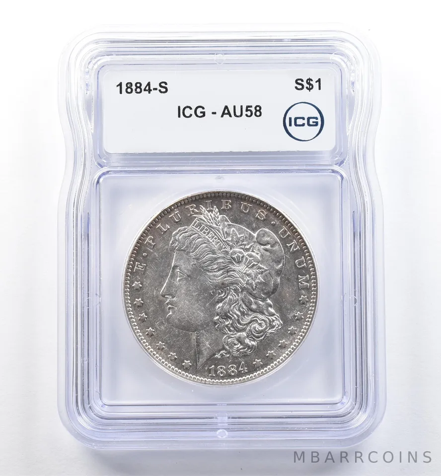 1884-S Morgan Silver Dollar AU58 ICG *6030