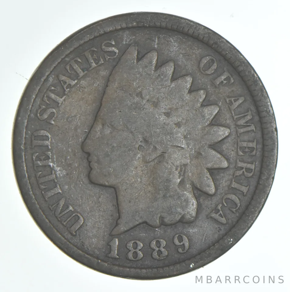 1889 Indian Head Cent AC Average Circ