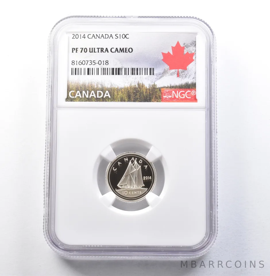 2014 Canada 10 Cents Silver PF70 UCAM NGC *5875