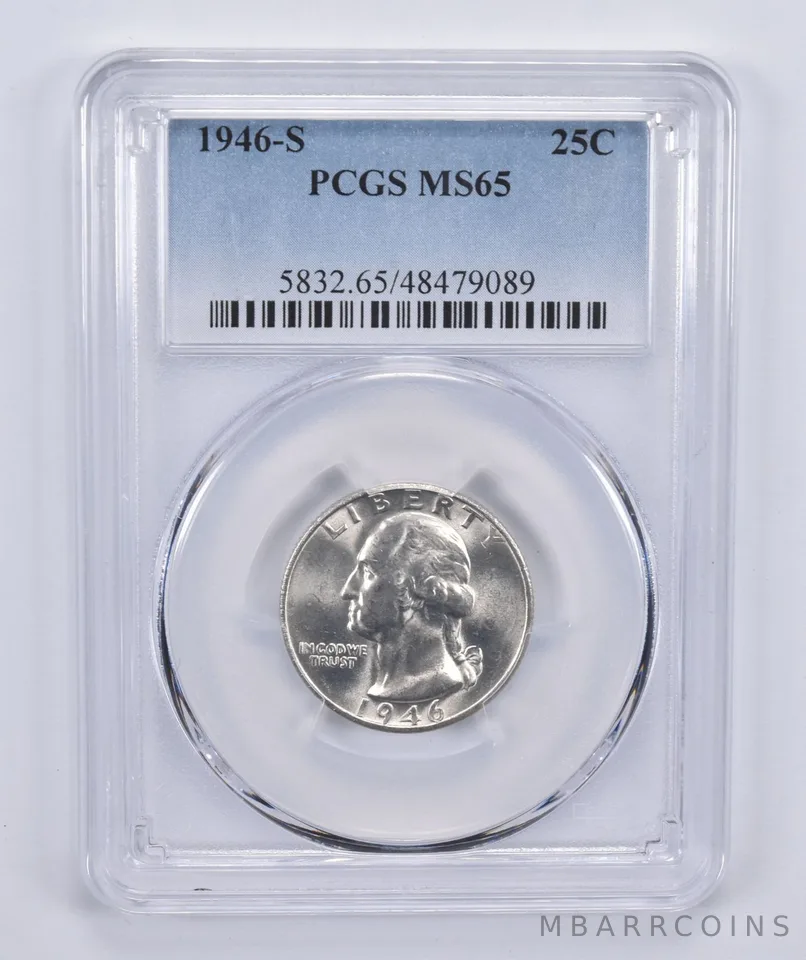1946-S Washington Quarter Silver 25c Quarter MS65 PCGS S/S FS501