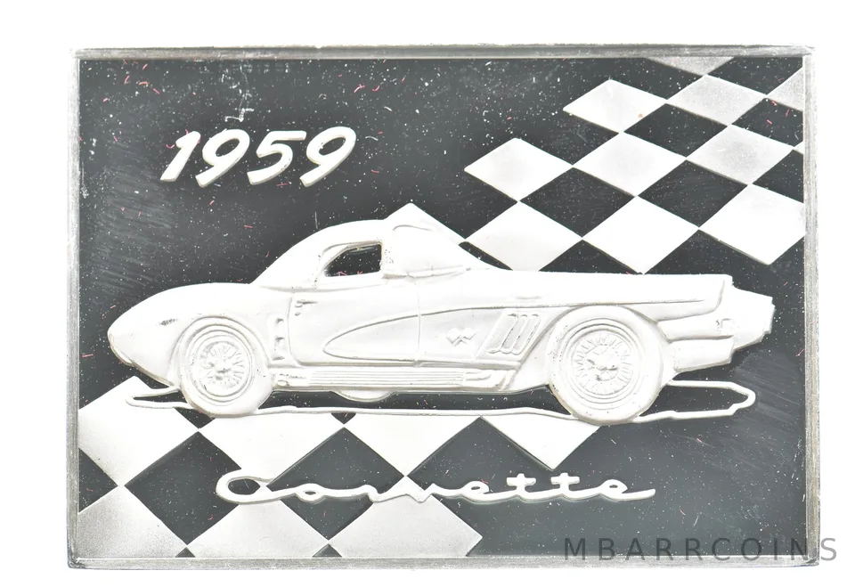 1959 Corvette Silver Art Bar Vintage Car *3264