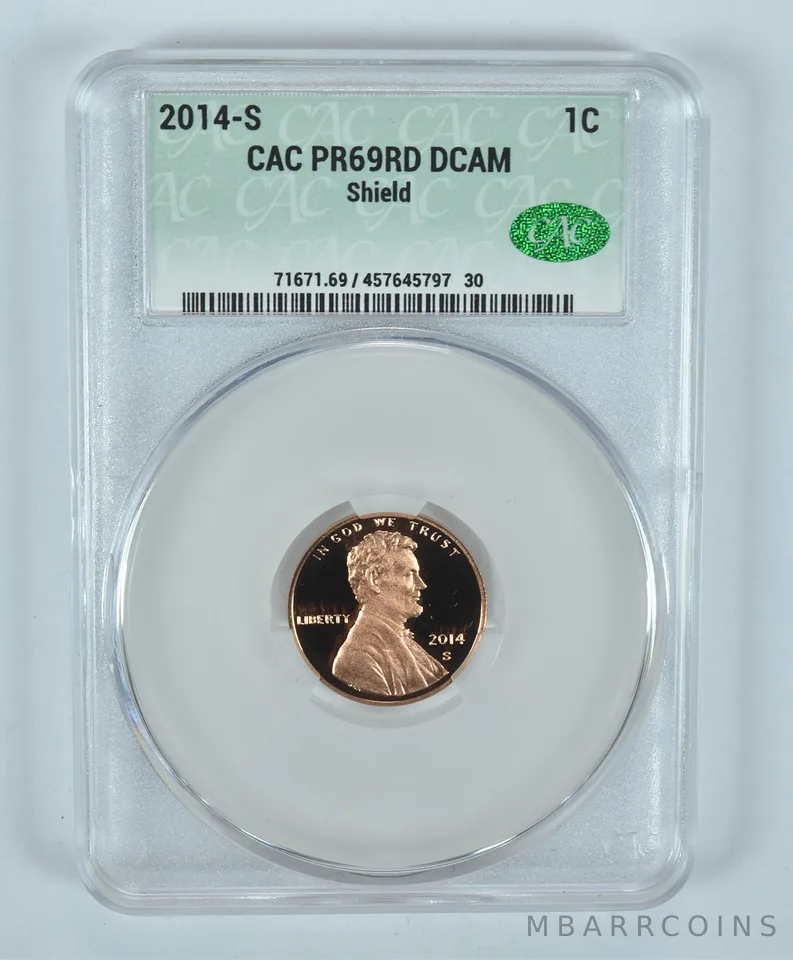 2014-S Lincoln Shield Cent PR69 RD DCAM CAC CACg
