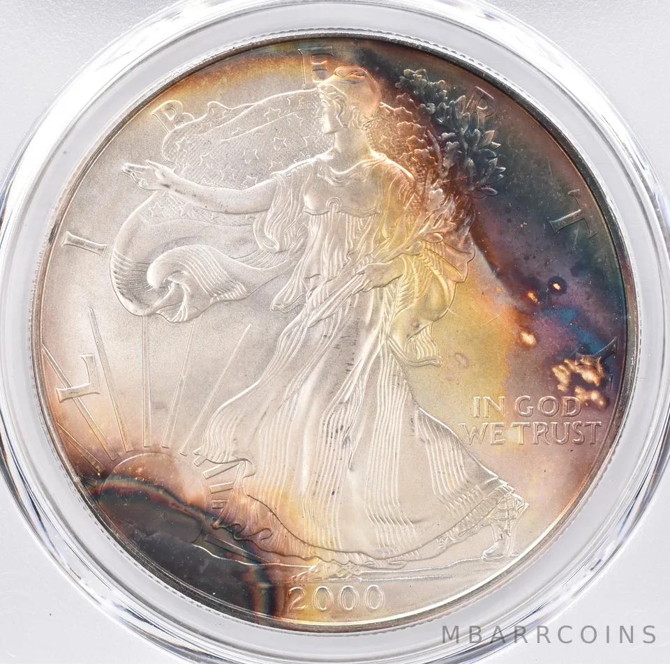 2000 American Silver Eagle MS67 PCGS Beautiful Tone *1332