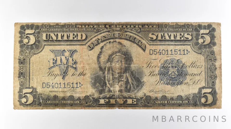 1899 $5 Silver Certificate Large Note Blue Seal *3106