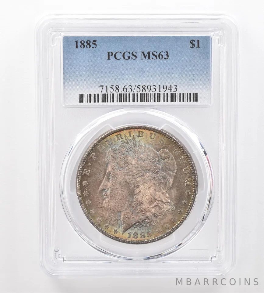 1885 Morgan Silver Dollar MS63 PCGS Beautiful Tone *0218