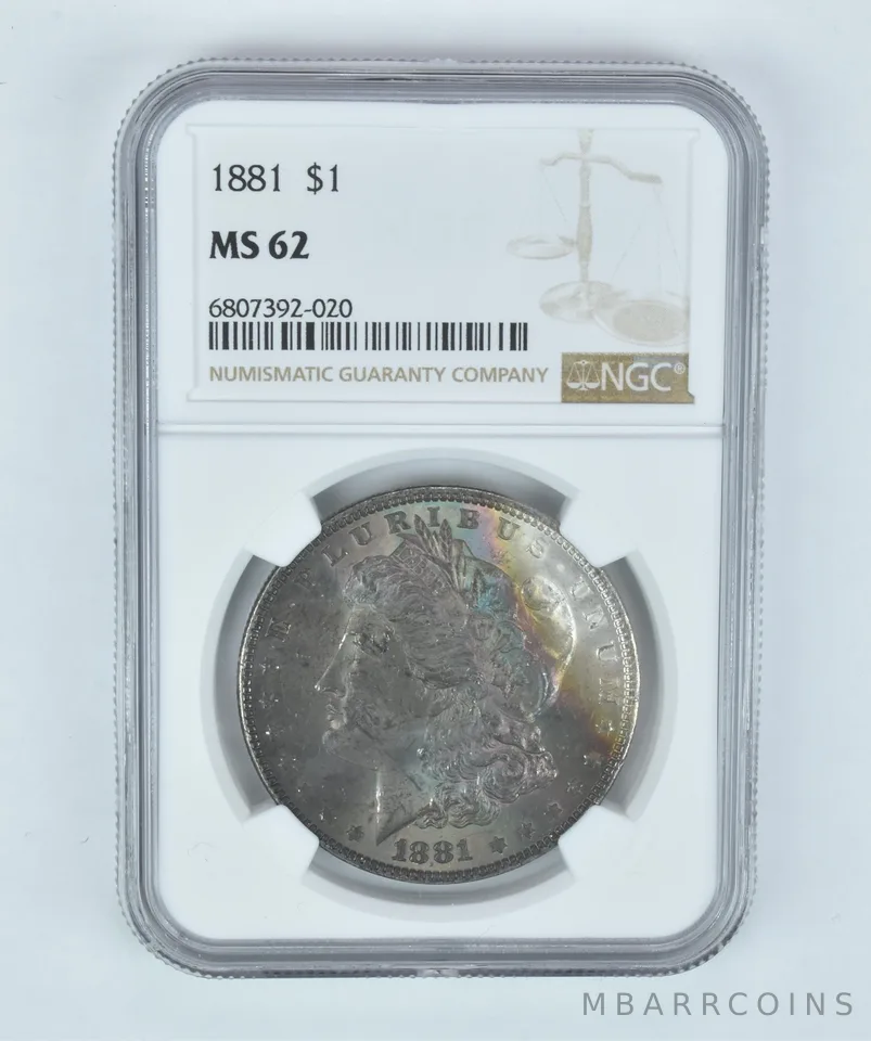 MS62 1881 Morgan Silver Dollar NGC Beautifully Toned *2212