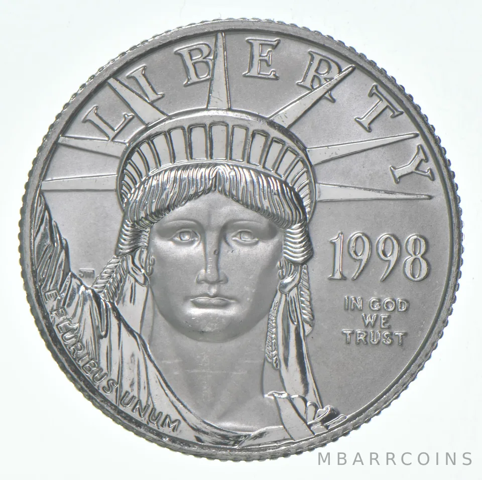 1998 (P) $25 American Platinum Eagle Unc 1/4 Oz