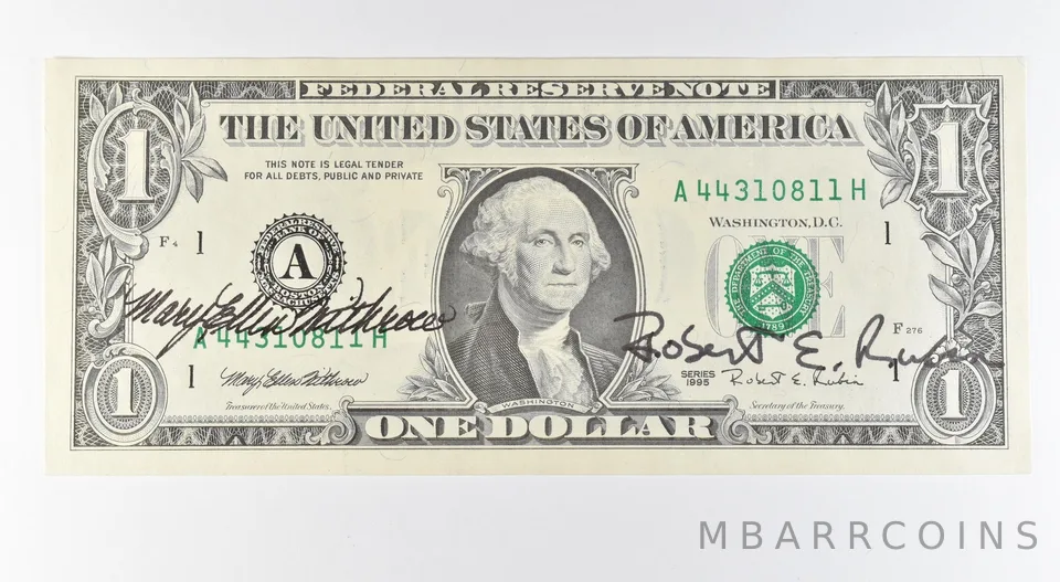 1995 $1 Boston MA FRN Green Seal Courtesy Signature *9632