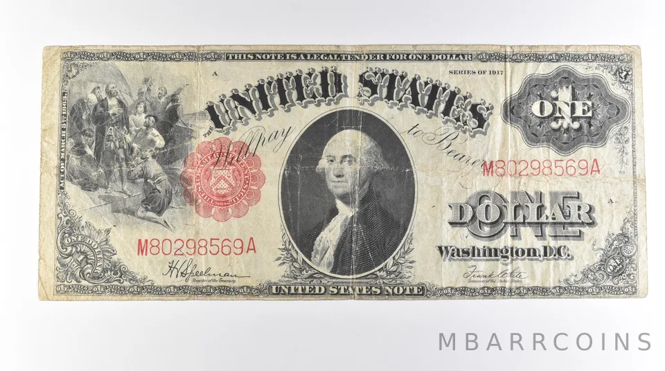 1917 $1 Legal Tender Large Note Red Seal FR#39 *0599