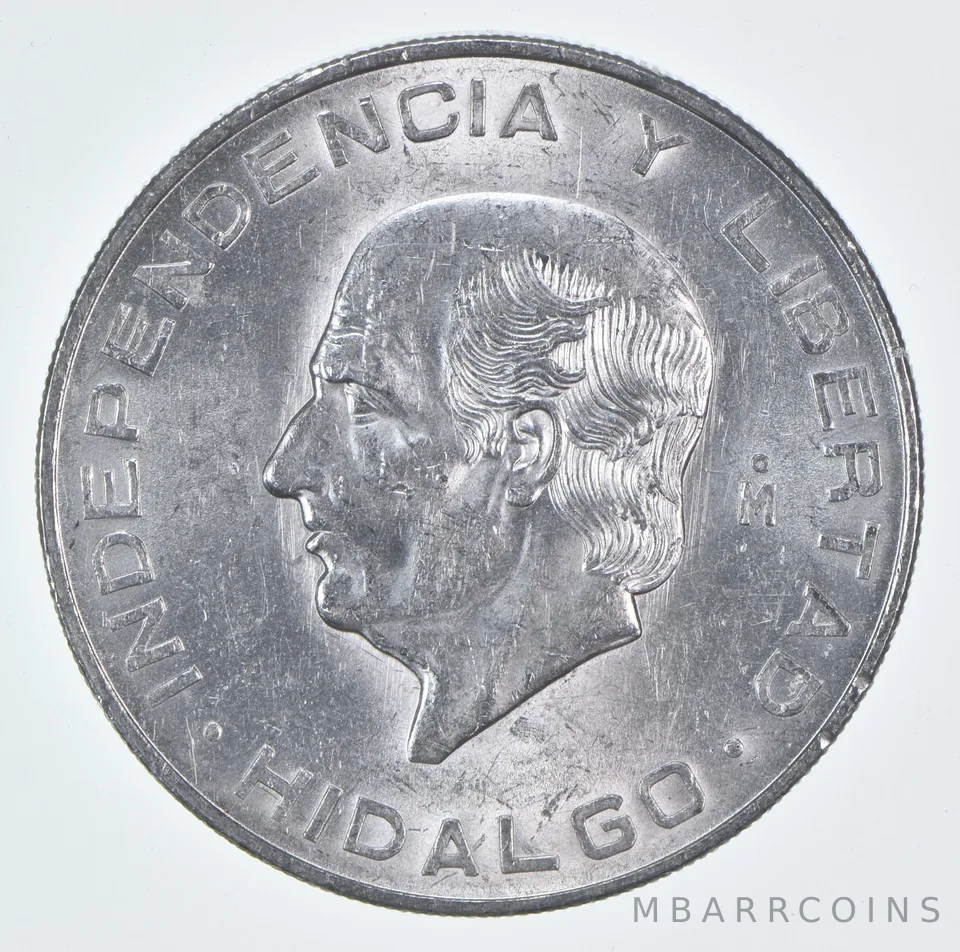 1956 Mo Mexico 10 Pesos Silver Hidalgo