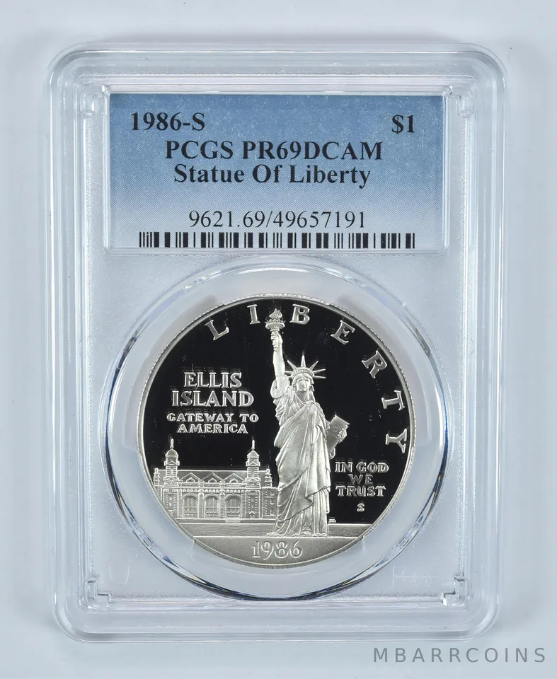 1986-S Statue Of Liberty Commemorative Dollar PR69 DCAM PCGS Blue Label