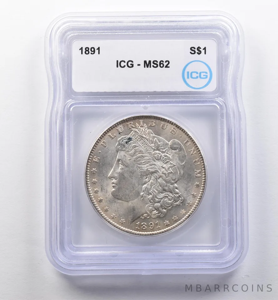 1891 Morgan Silver Dollar MS62 ICG *2316