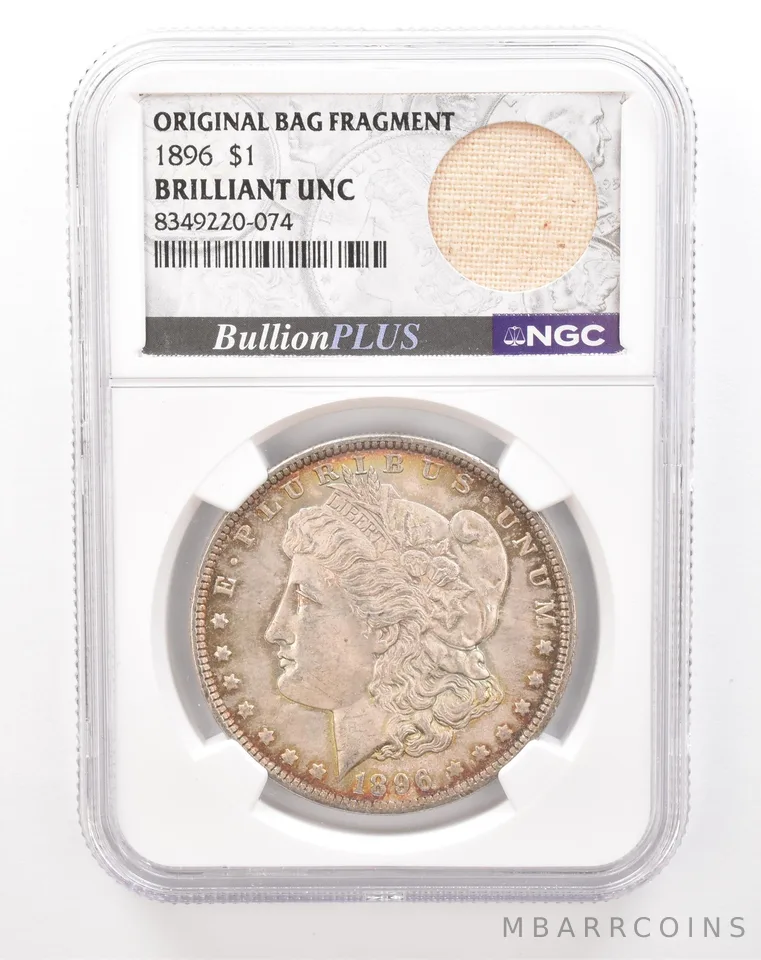 1896 Morgan Silver Dollar Original Bag Fragment BU NGC Nice Tone *2840