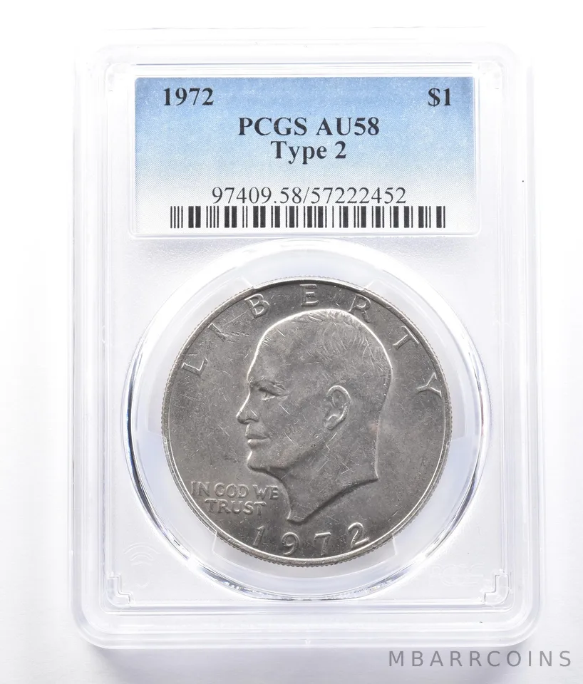 1972 Eisenhower $1 Type 2 AU58 PCGS