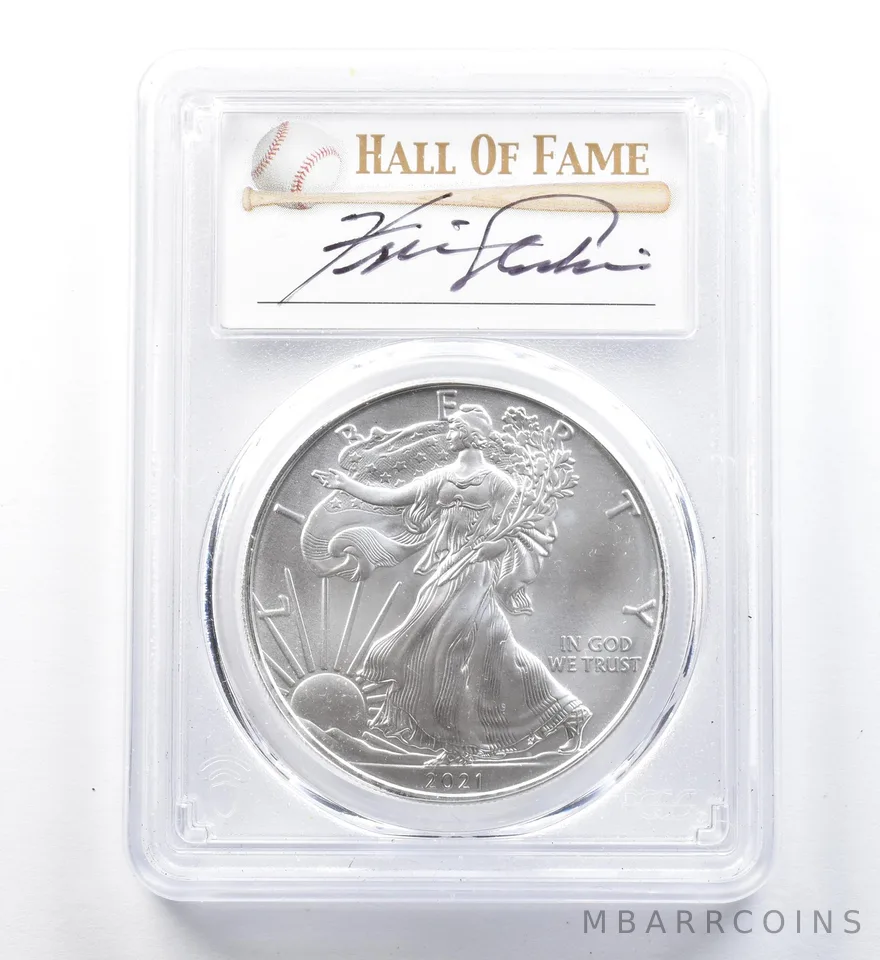 2021 American Silver Eagle Type 1 Ferguson Jenkins FDOI MS70 PCGS a1277