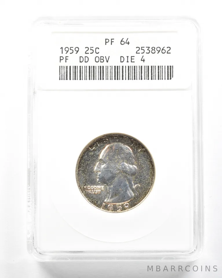 1959 Washington Quarter DDO Die 4 PF64 ANACS *2054
