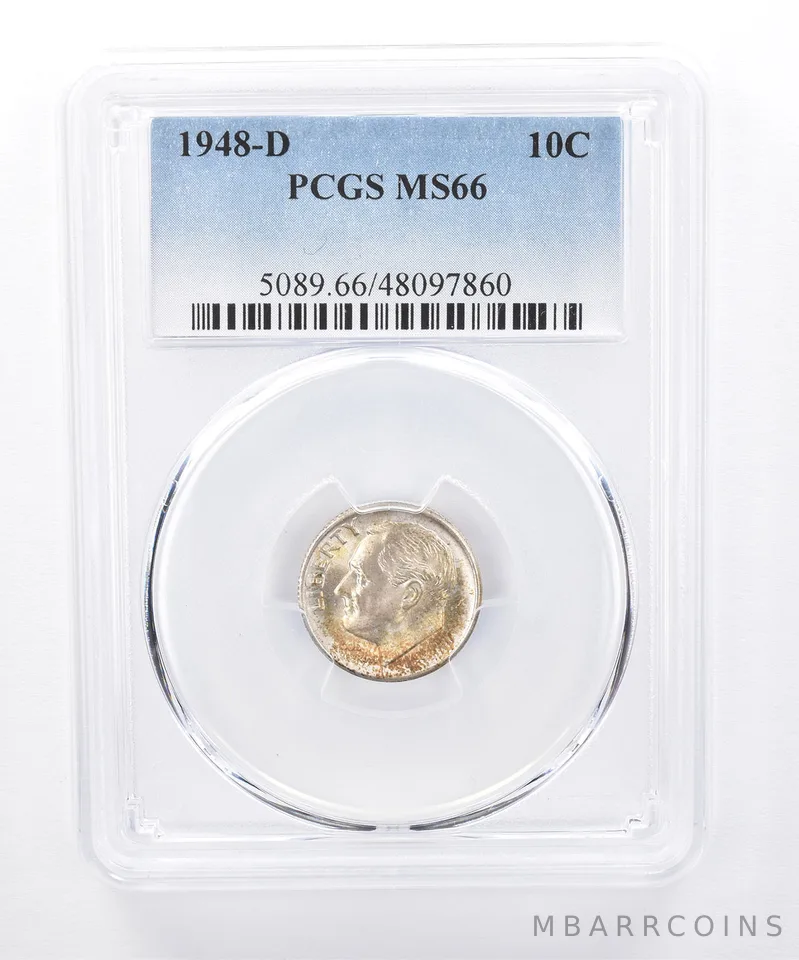 1948-D Roosevelt Dime MS66 PCGS Beautiful Tone *8348