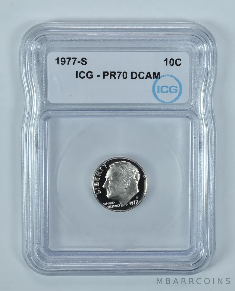 1977-S Roosevelt Dime PR70 DCAM ICG