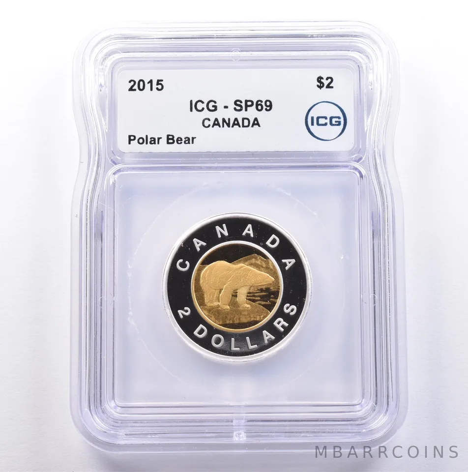 2015 Canada 2 Dollars Polar Bear SP69 ICG *9025