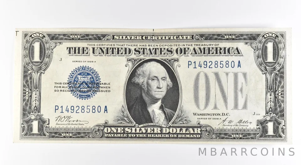 1928 A $1 Silver Certificate Blue Seal Fr#1601 *0478