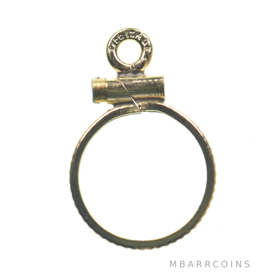 12K 10.3mm Gold Filled Token Coin Bezel Pendant Frame Edge *1403