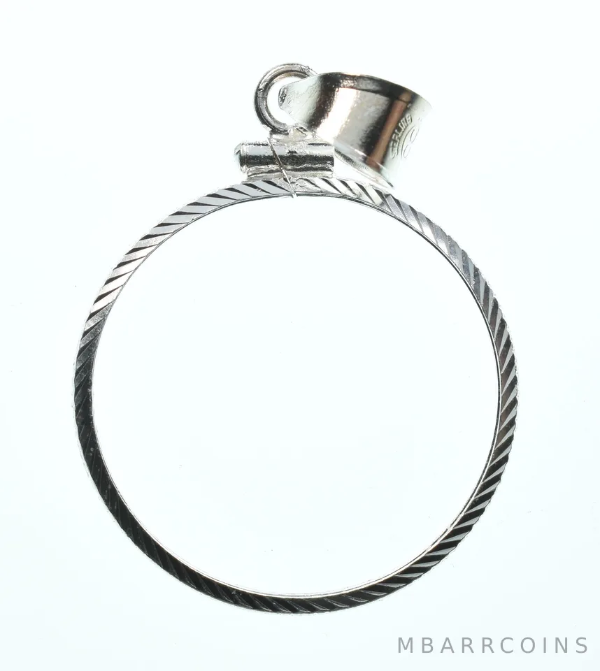 Sterling Silver 24.3 MM US Quarter Coin Bezel Pendant Frame Edge *2344
