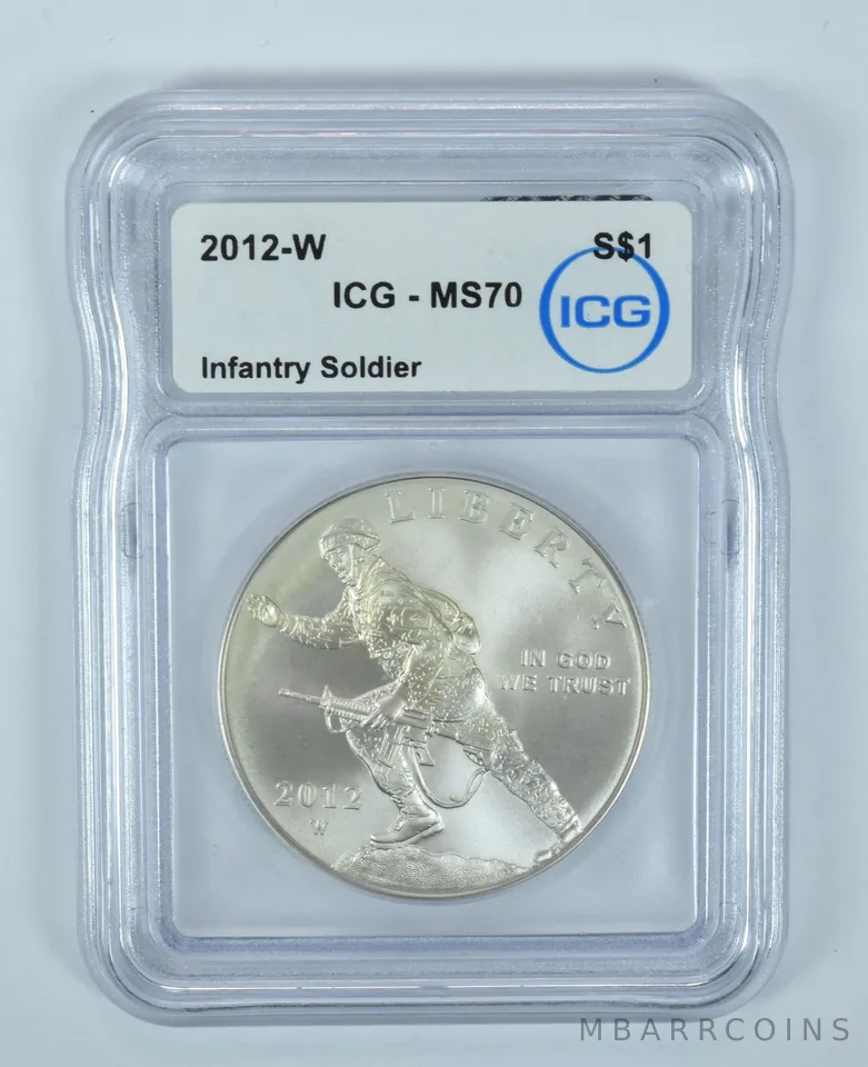 2012-W Infantry Soldier Commemorative Silver Dollar MS70 ICG