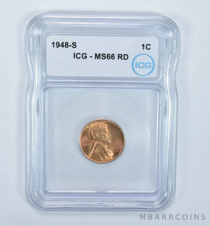 1948-S Lincoln Wheat Cent MS66 RD ICG