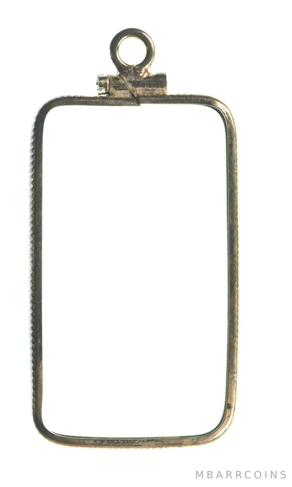 12K 30mm Gold Filled 1/2 Oz Gold Bar Bezel Pendant Frame Edge *1473