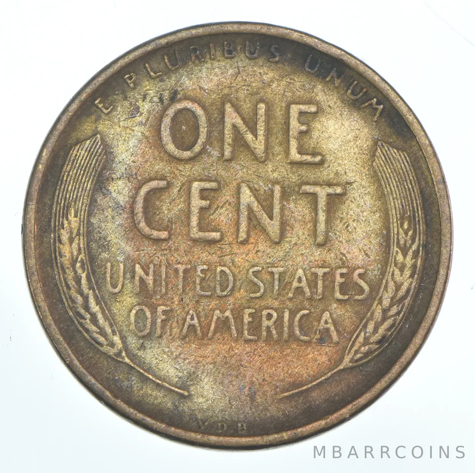 1909 VDB Lincoln Wheat Cent F+