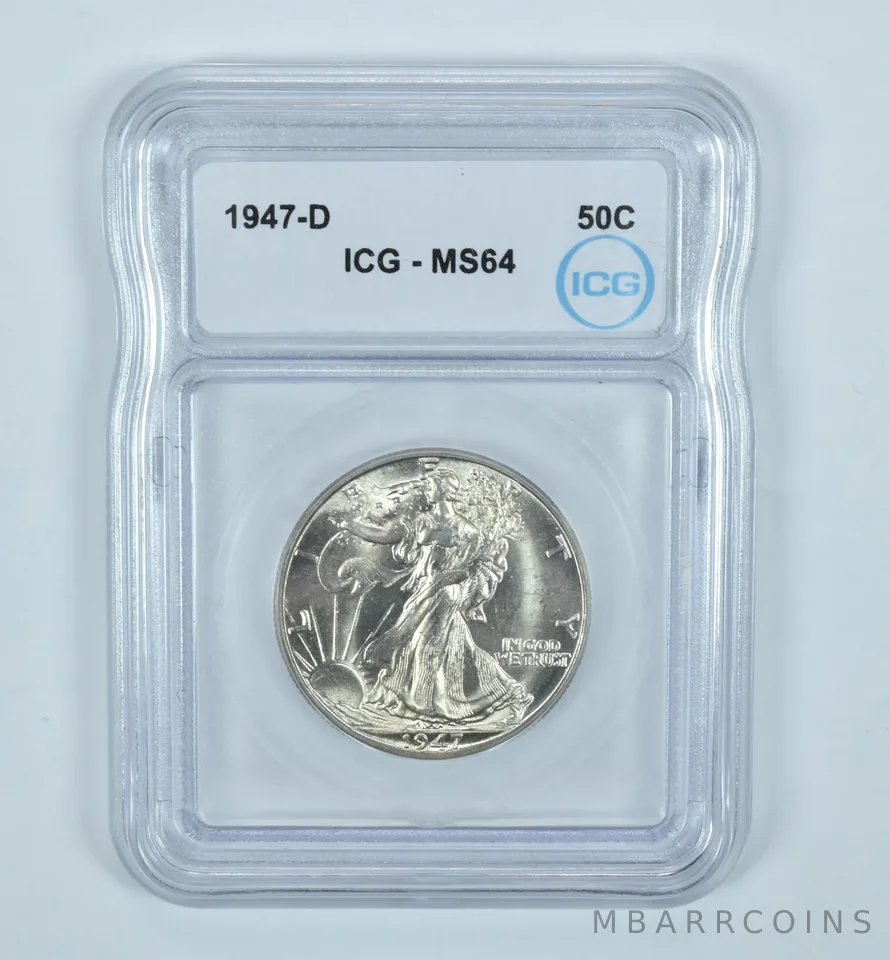 1947-D Walking Liberty Half Dollar MS64 ICG