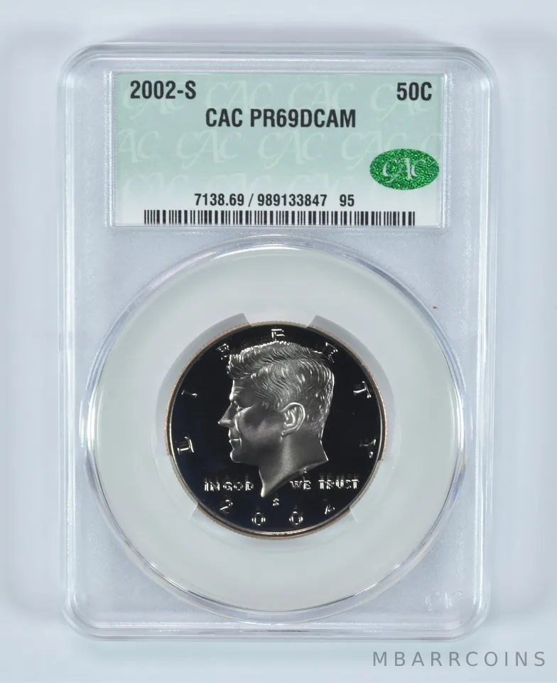 2002-S Kennedy Half Dollar PR69 DCAM CAC CACg