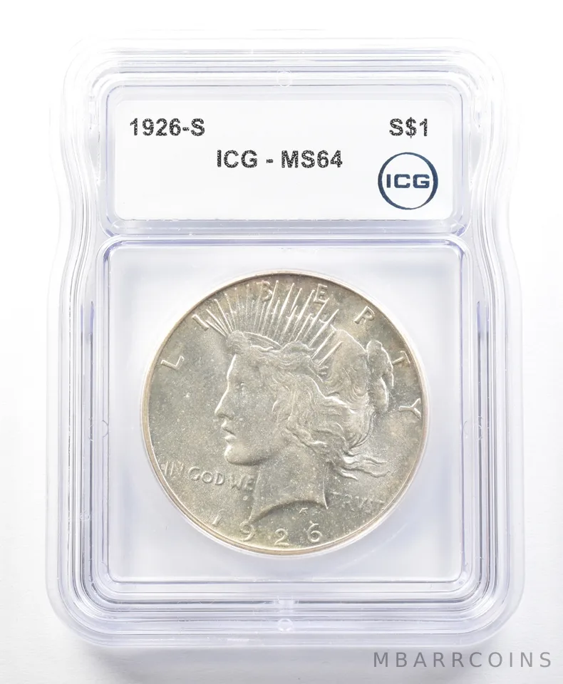 1926-S Peace Silver Dollar MS64 ICG a2261