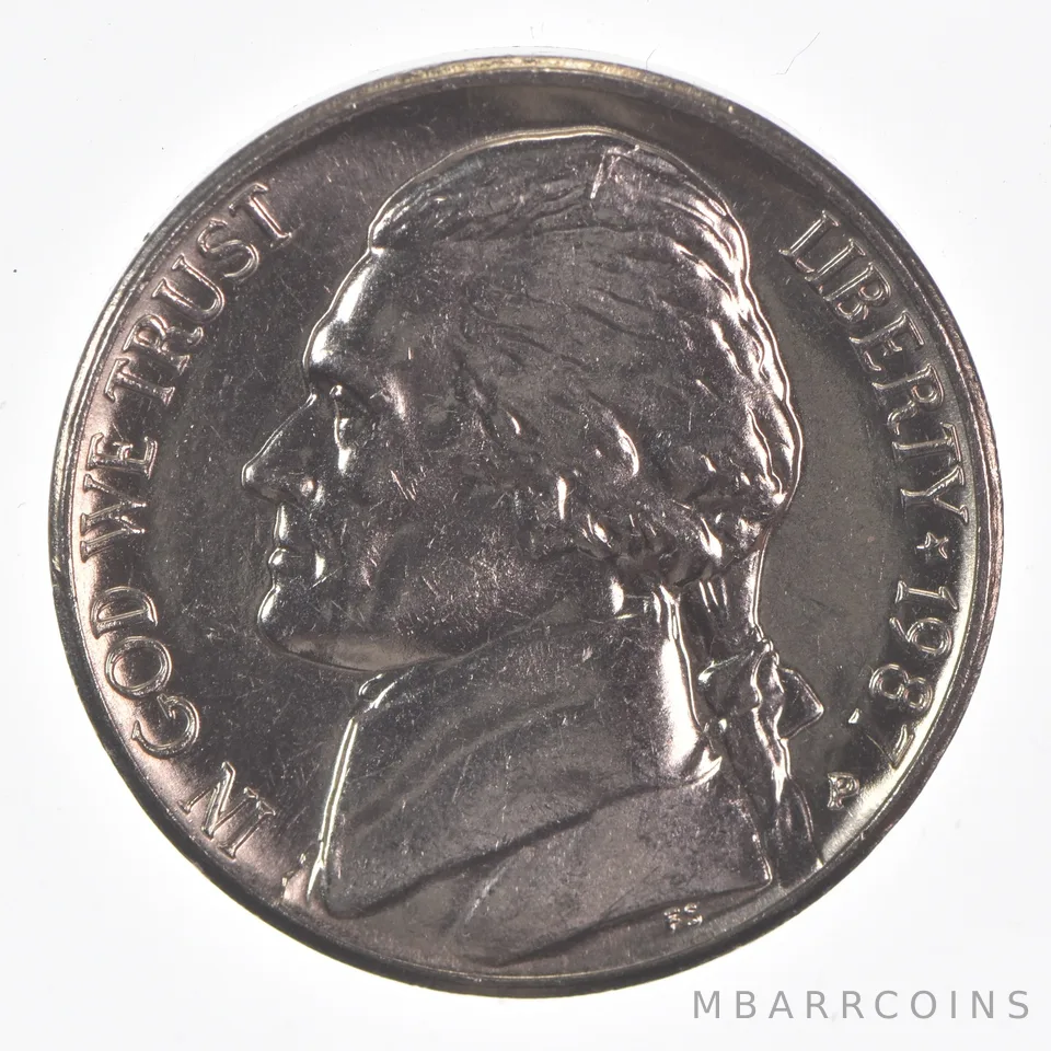 1987-P Jefferson Nickel Unc