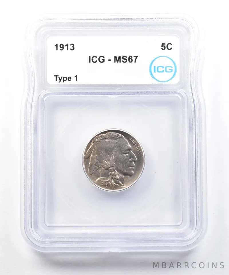 1913 Indian Head Buffalo Nickel Type 1 MS67 ICG *0725