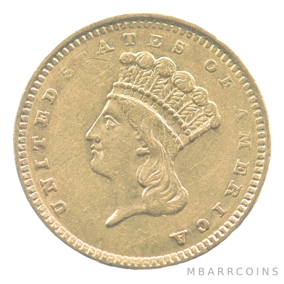 1861 $1 Indian Princess Head Gold Dollar *9607