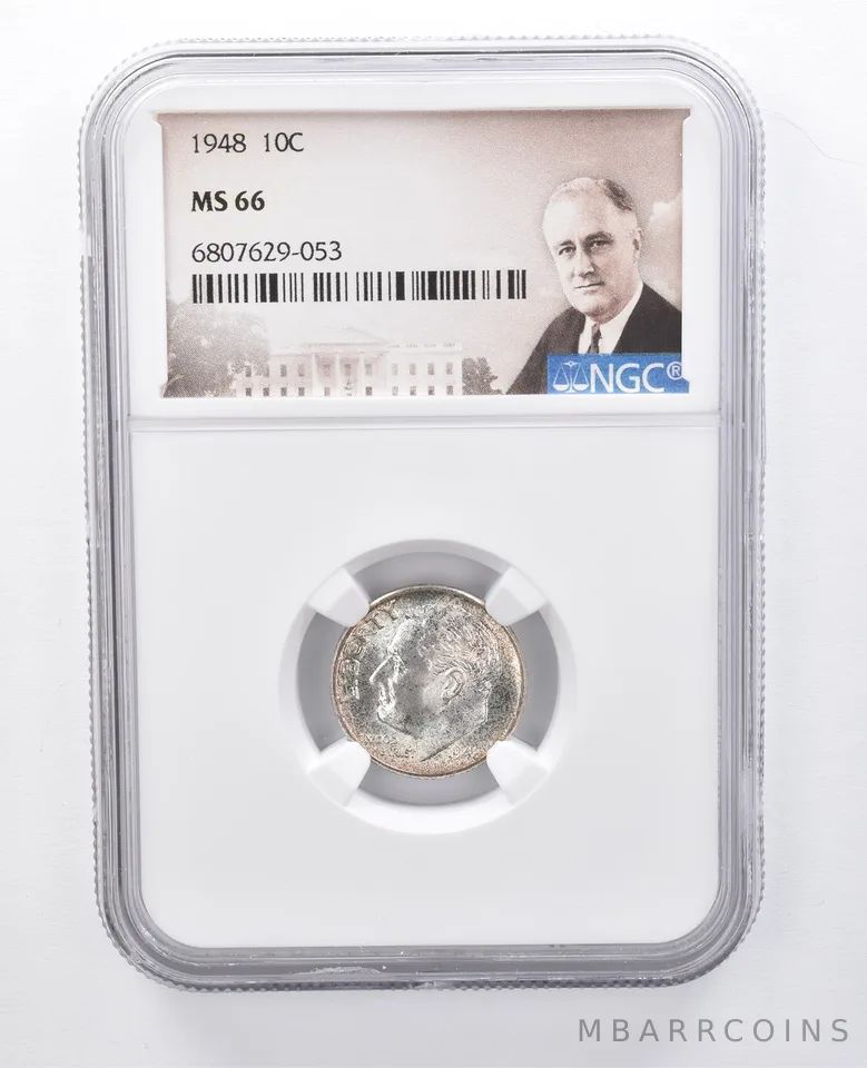 1948 Roosevelt Dime MS66 NGC Beautiful Sheen *7930