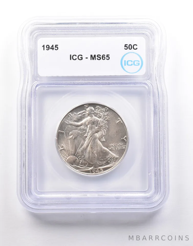 1945 Walking Liberty Half Dollar MS65 ICG *5123