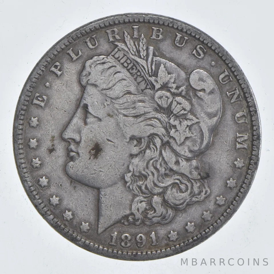 Early - 1891 Morgan Silver Dollar - 90% US Coin *817