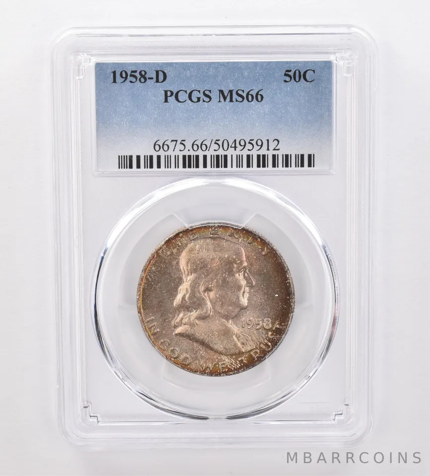 1958-D Franklin Half Dollar MS66 PCGS Beautiful Tone *9976