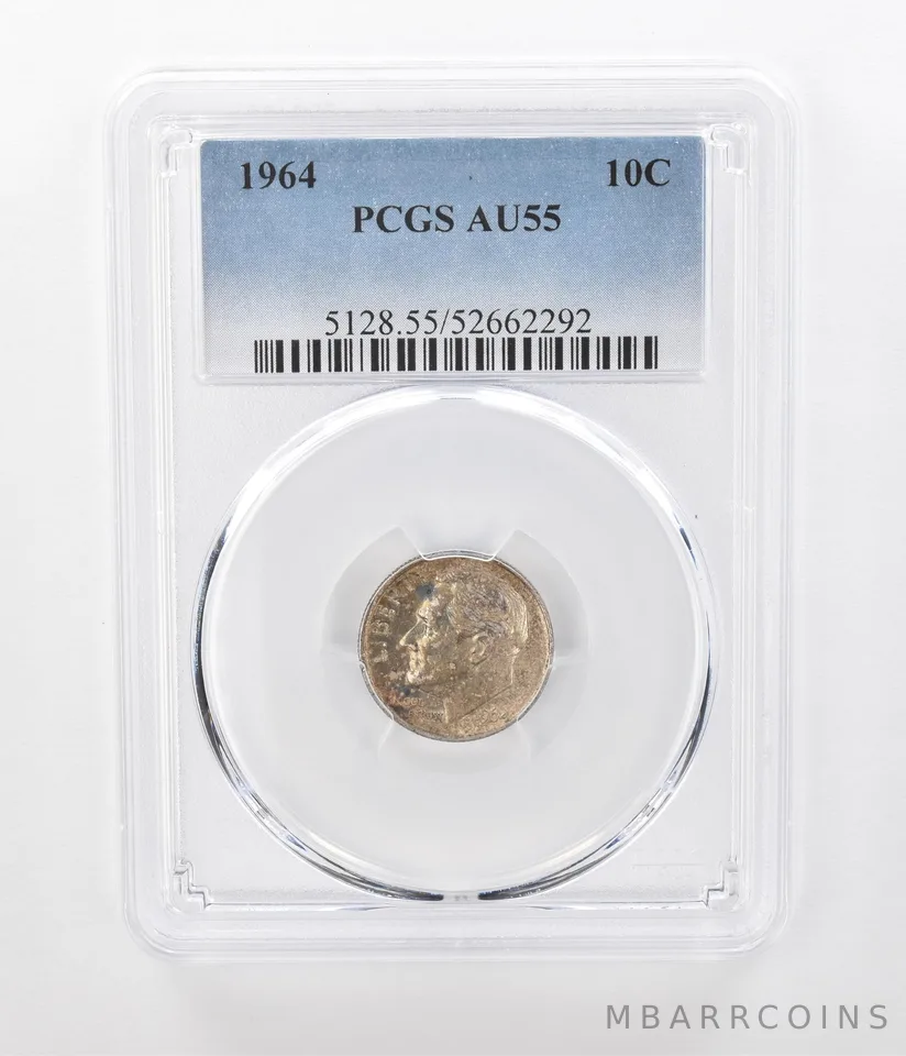 1964 Roosevelt Dime AU55 PCGS Beautiful Tone a1042