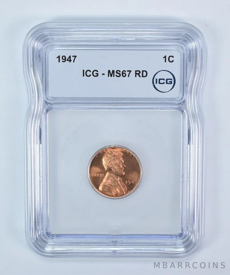 1947 Lincoln Wheat Cent MS67 RD ICG