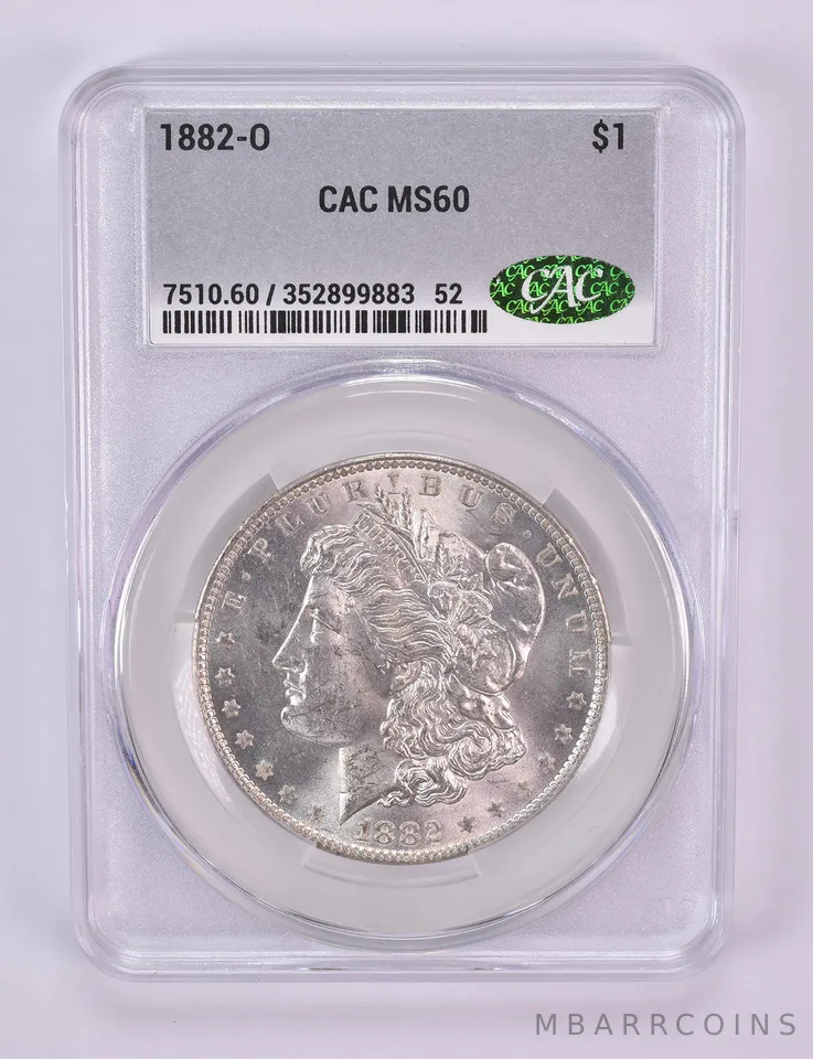1882-O Morgan Silver Dollar MS60 CAC CACg