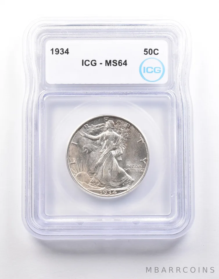 1934 Walking Liberty Half Dollar MS64 ICG *5170