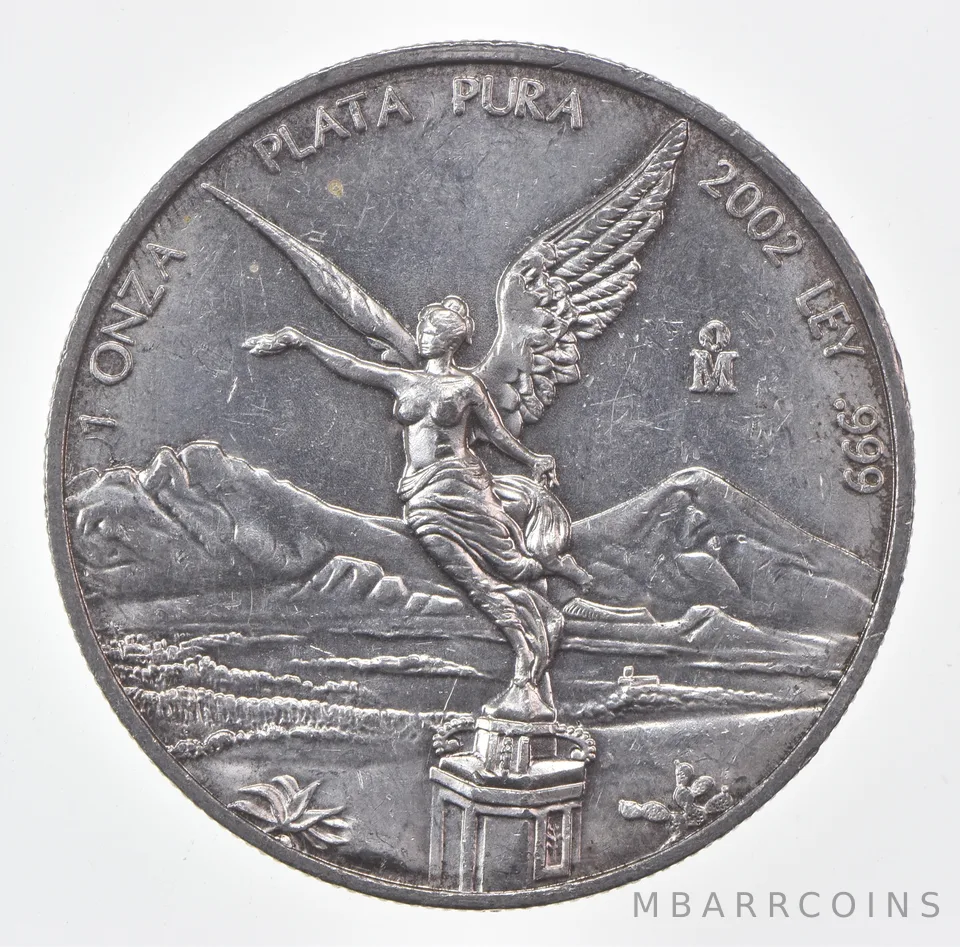 2002-Mo Mexico 1 Onza Silver Libertad *0582