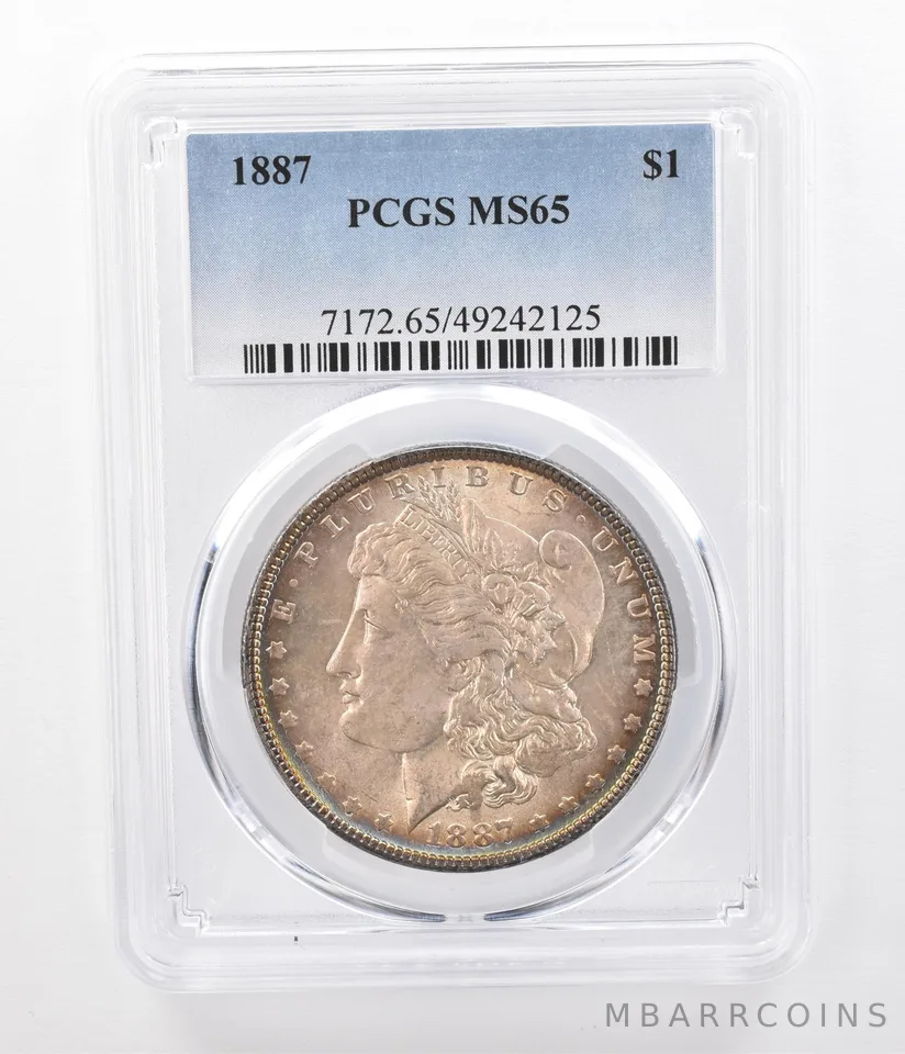 1887 Morgan Silver Dollar MS65 PCGS Beautifully Toned a0417