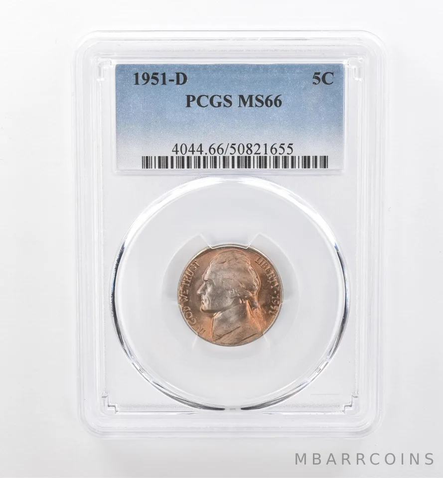 1951-D Jefferson Nickel MS66 PCGS Beautiful Tone *1822